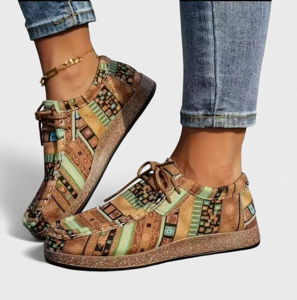 Wioletta | Buty ortopedyczne damskie sznurowane w stylu boho