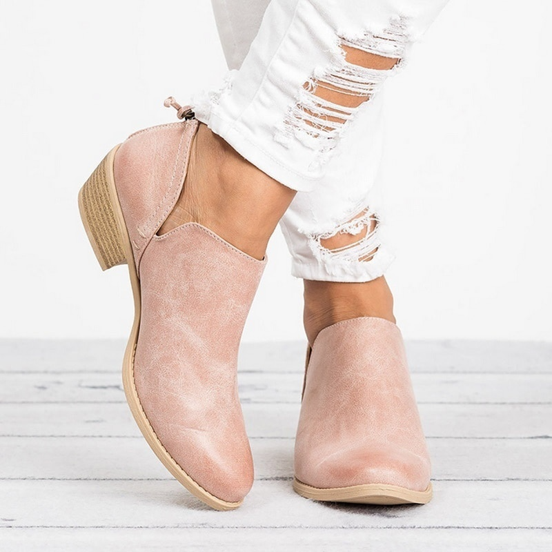 Aimee | Botki Damskie na Obcasie Klockowym – Eleganckie Czarne Buty do Kostki 1