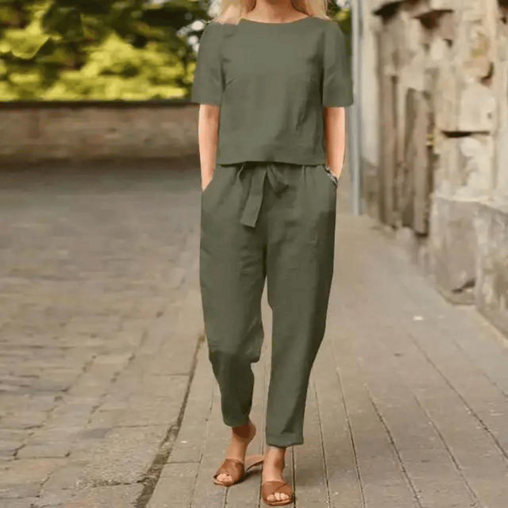 Paulina | Zestaw dresowy damski – Stylowy komplet z topem i spodniami na co dzień