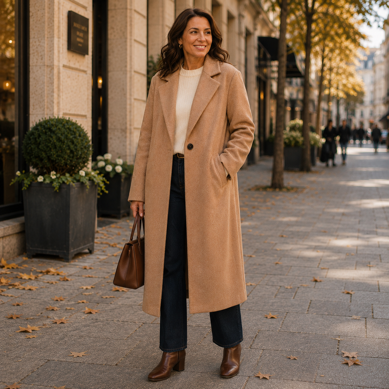 Stella – Elegancki Płaszcz Wełniany Maxi