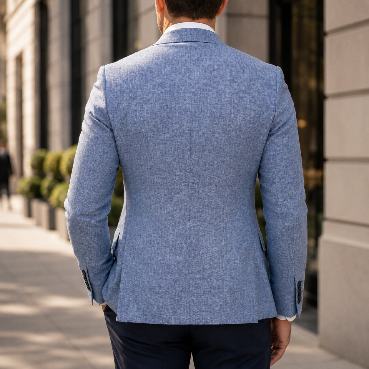 Elegancka Marynarka Męska ze Strukturalnego Materiału