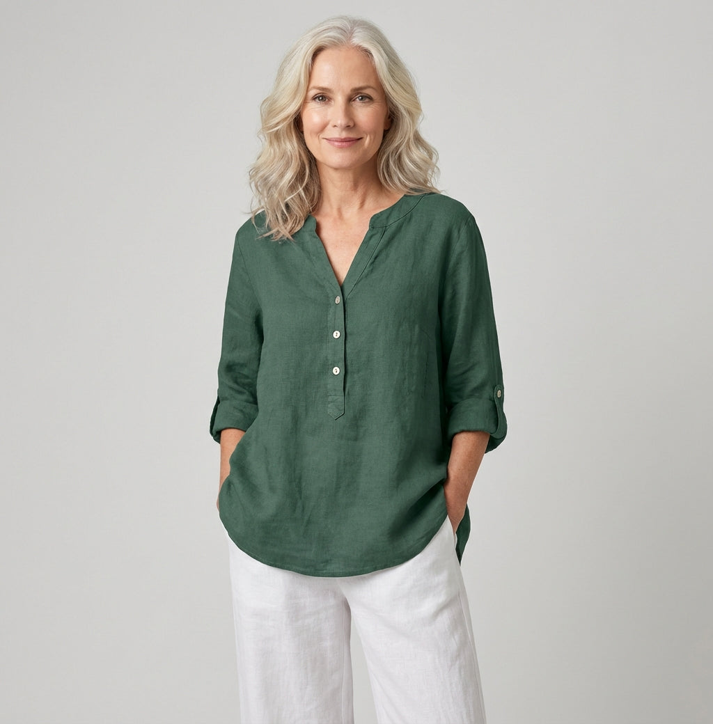 Karina | Bluzka Damska – Luźna Bluzka z Długim Rękawem z Oddychającego Materiału