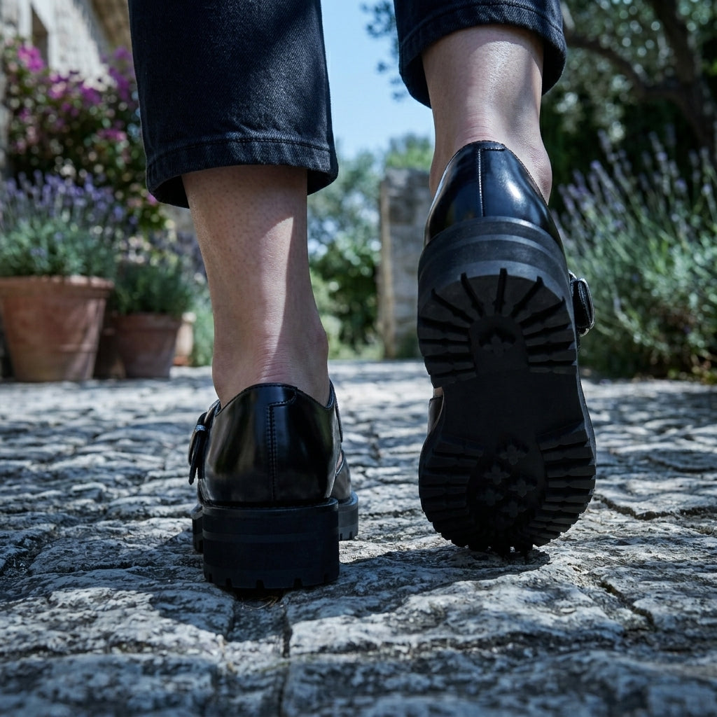 Maria | Buty damskie – Eleganckie buty z paskiem na co dzień w kolorze czarnym