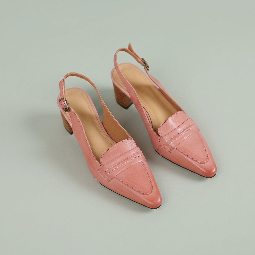 Rema | Buty na obcasie – Eleganckie czarne obcasy z prawdziwej skóry na słupku