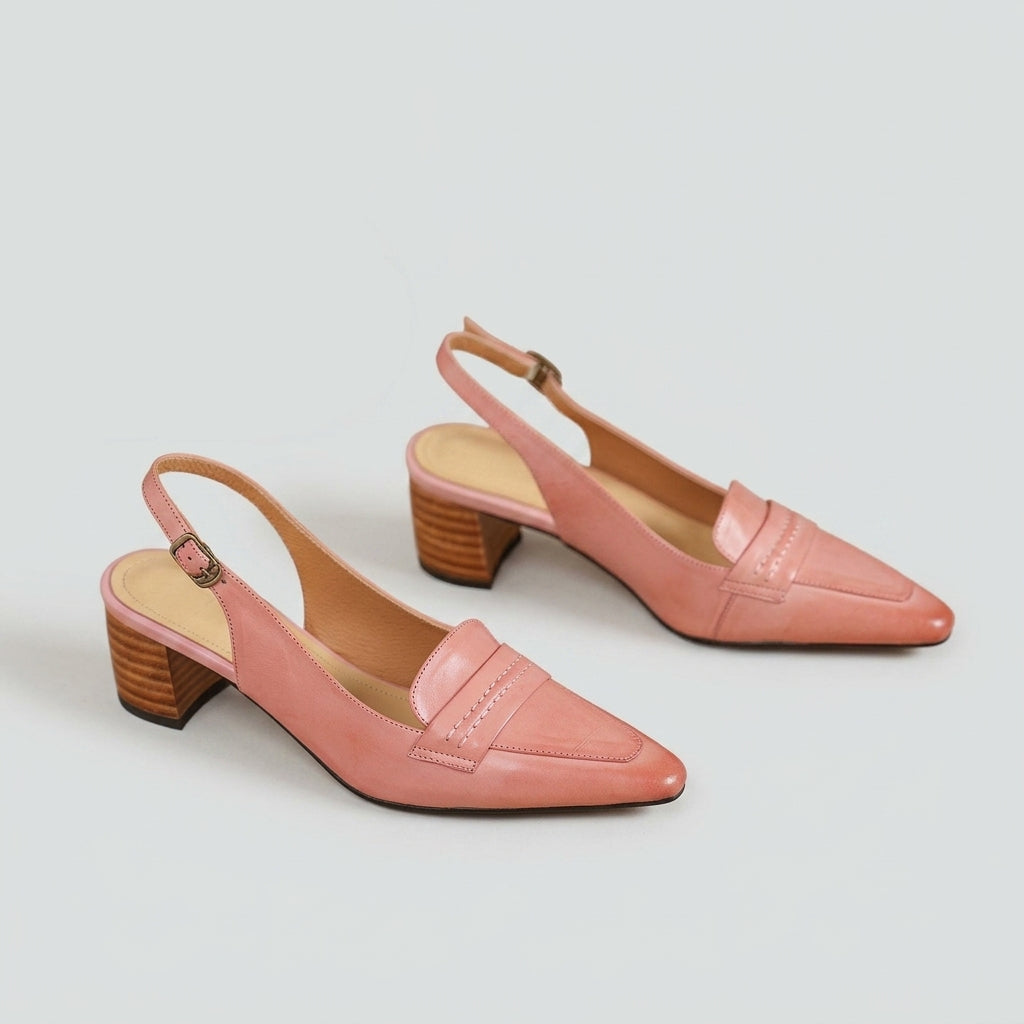 Rema | Buty na obcasie – Eleganckie czarne obcasy z prawdziwej skóry na słupku