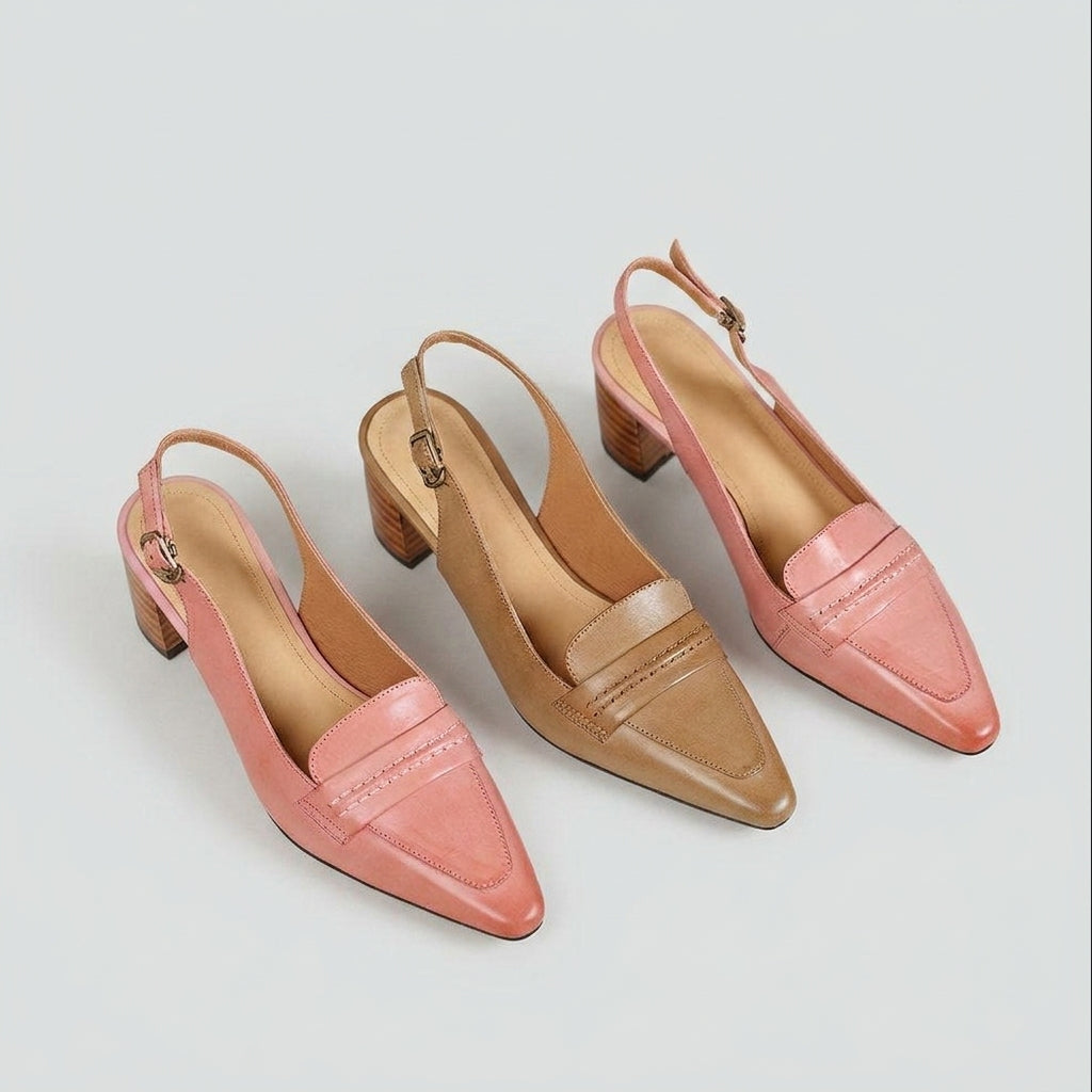Rema | Buty na obcasie – Eleganckie czarne obcasy z prawdziwej skóry na słupku