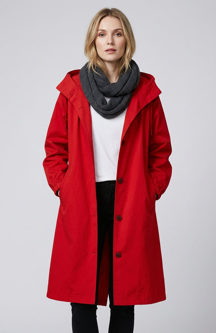 Klara | Wodoodporny Płaszcz Trencz Damski z Regulowanym Kapturem | Elegancki i Funkcjonalny na Wiosnę i Jesień 4