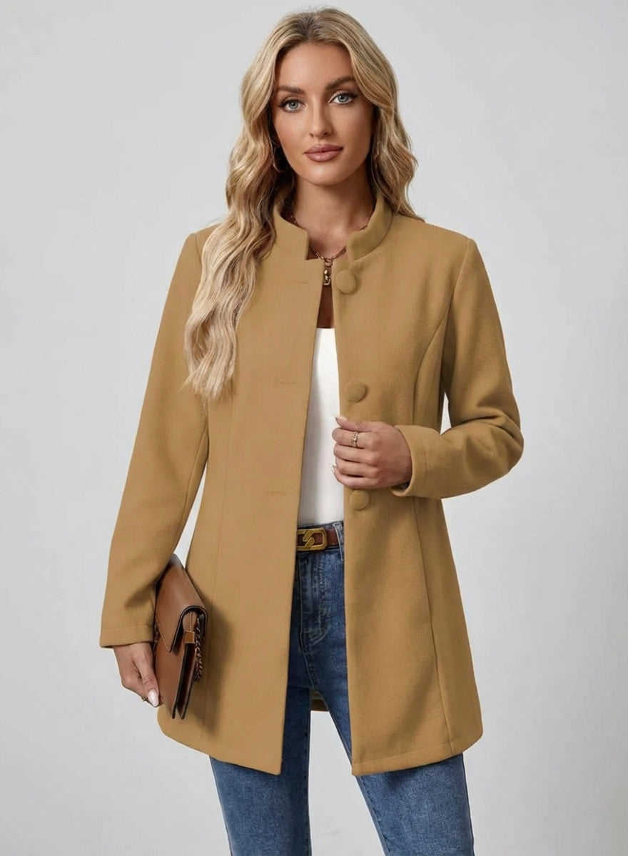 Elegancki Płaszcz Zimowy Damski z Guzikami | Ciepły Materiał dla Stylowego Wyglądu 3