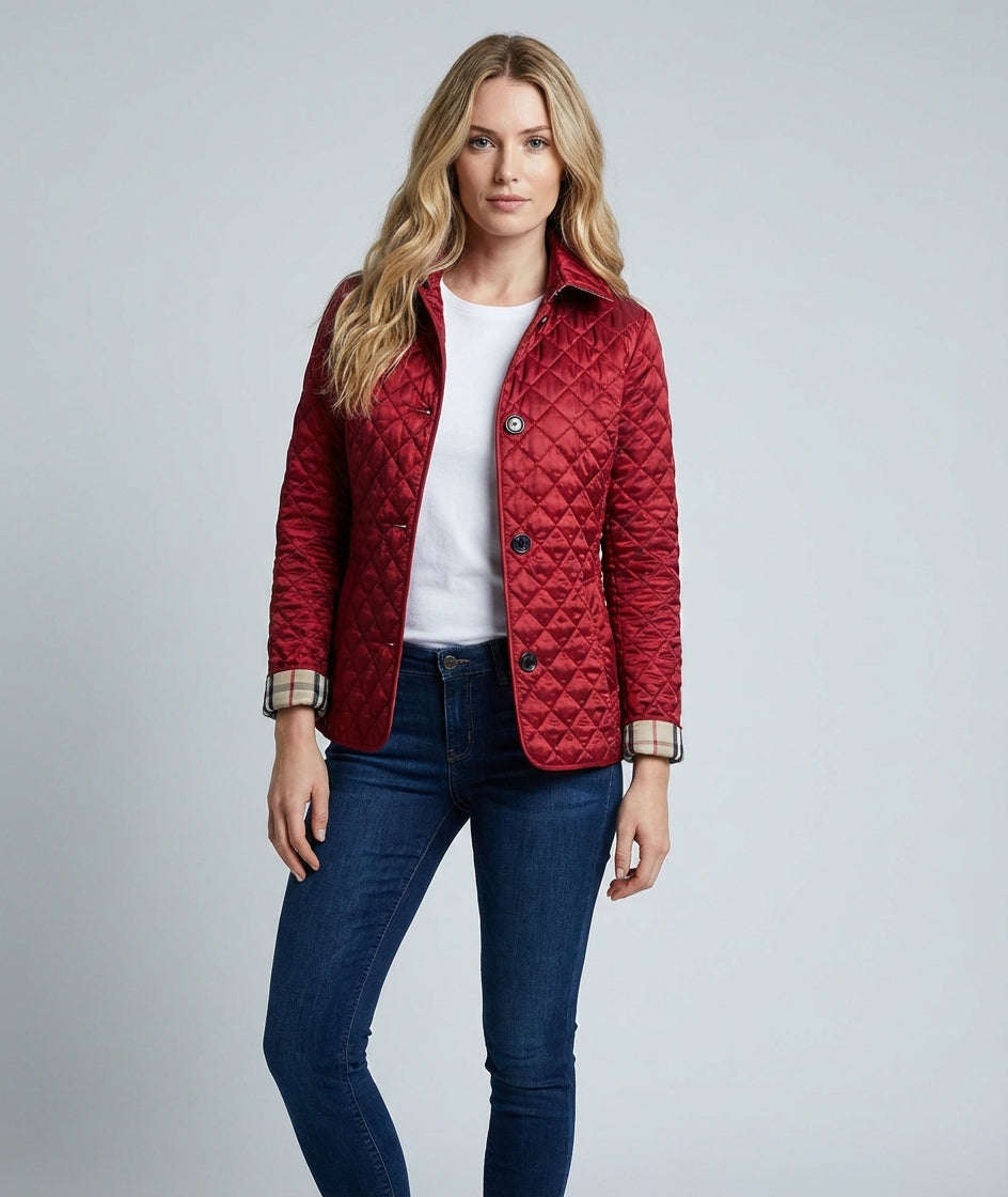 Andrea - Kurtka damska pikowana z guzikami casualowy styl - idealna na co dzień