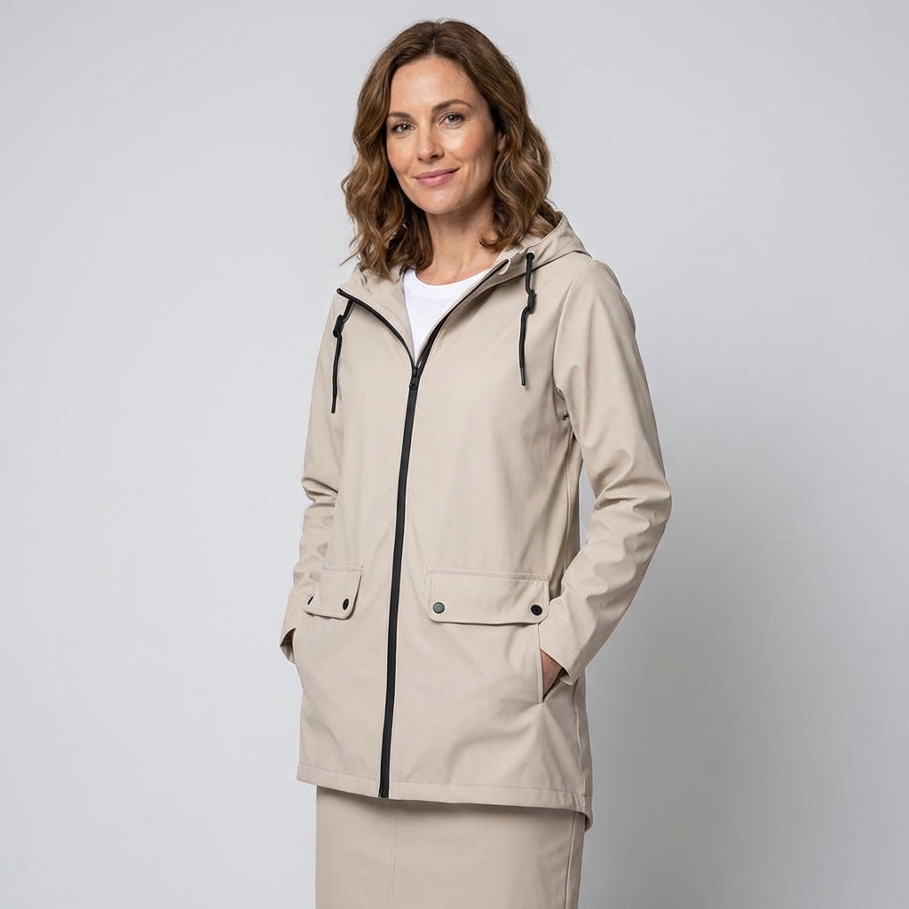 Tanja - Damska kurtka zimowa z kapturem i zamkiem błyskawicznym