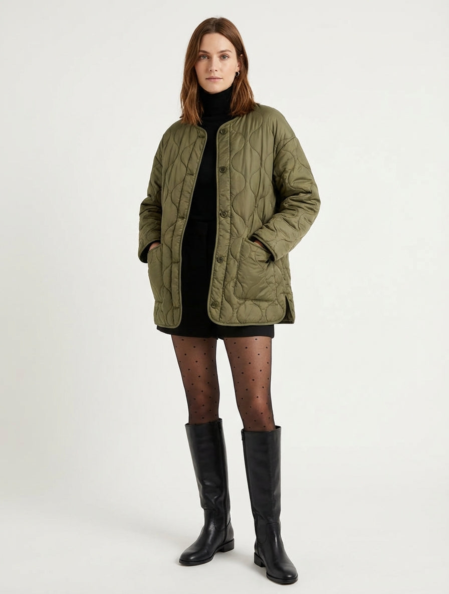 Daniela - Damska kurtka pikowana z guzikami