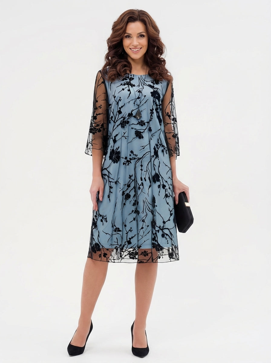 Beata | Sukienka bodycon – Elegancka sukienka z rękawami 3/4 i okrągłym dekoltem