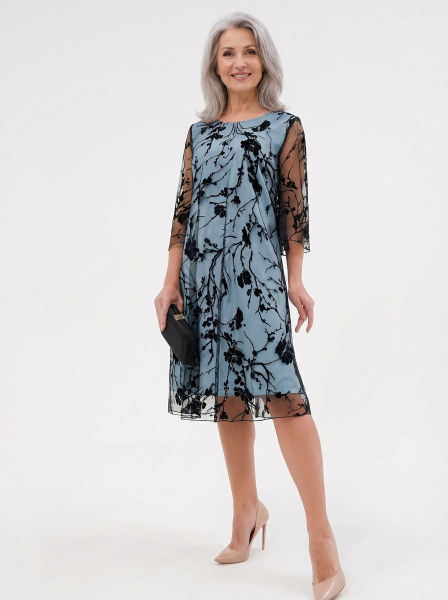 Beata | Sukienka bodycon – Elegancka sukienka z rękawami 3/4 i okrągłym dekoltem