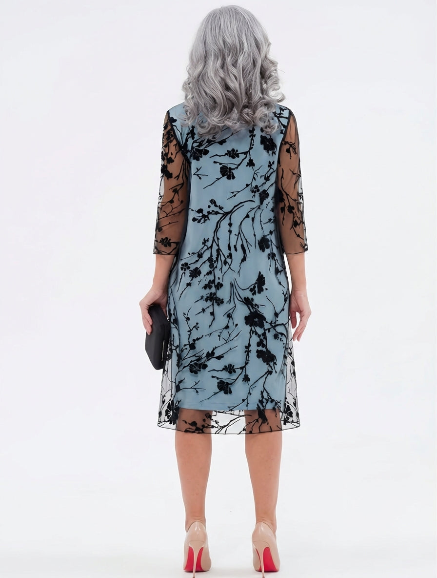 Beata | Sukienka bodycon – Elegancka sukienka z rękawami 3/4 i okrągłym dekoltem