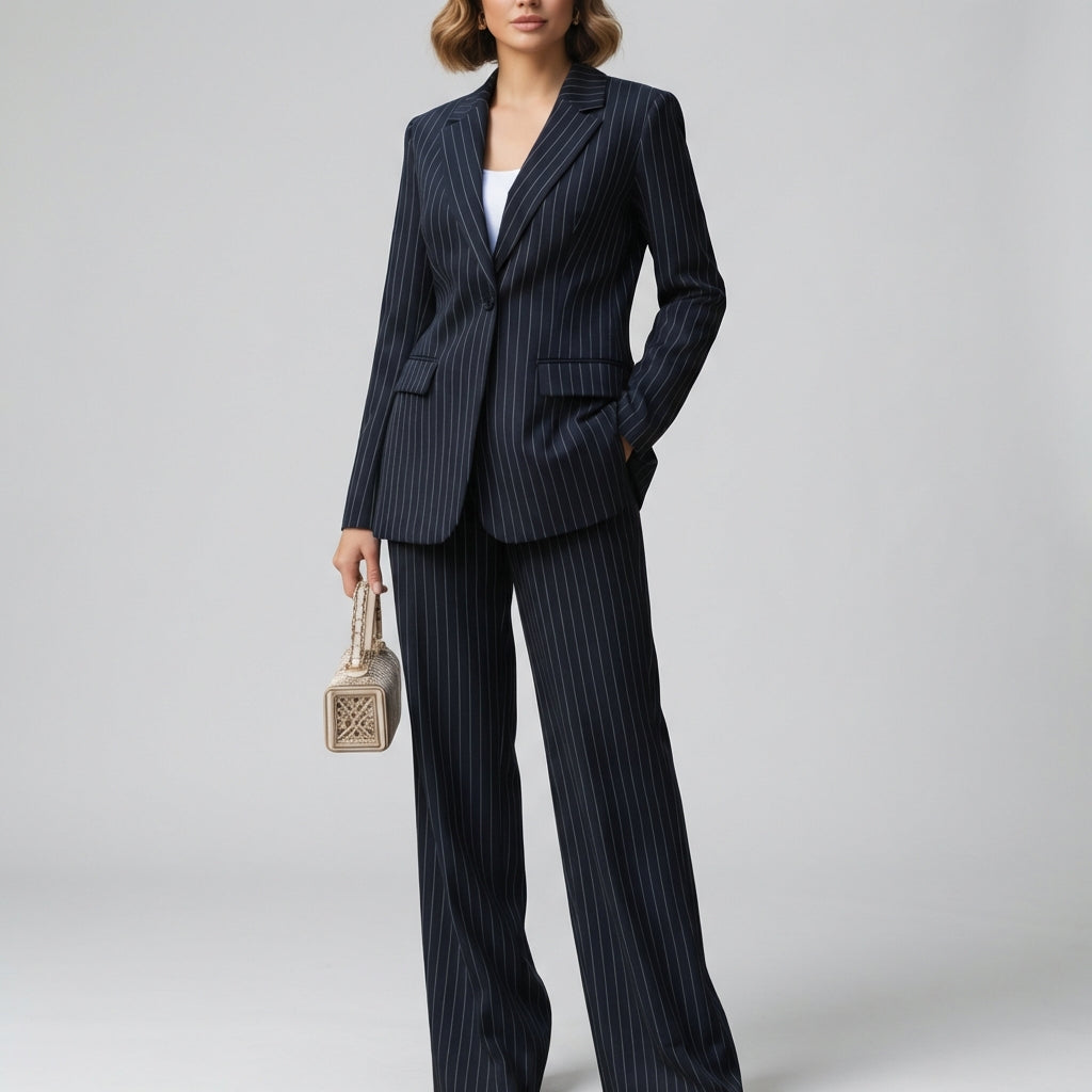 Garnitur Damski z Szerokimi Nogawkami – Elegancki Zestaw do Biura i na Co Dzień – Izabela