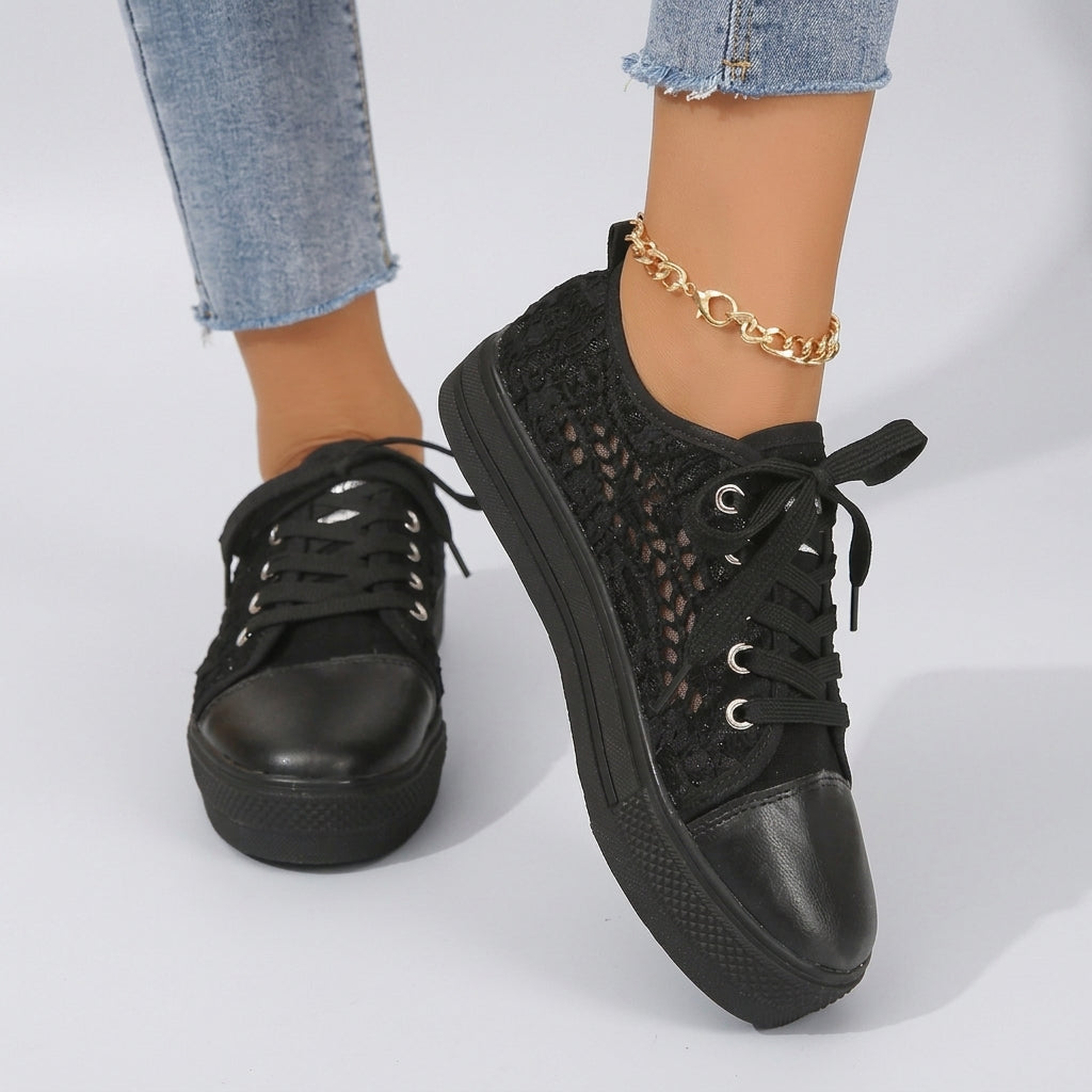 Aneta | Buty letnie damskie – Stylowe tenisówki na platformie z minimalistycznym designem