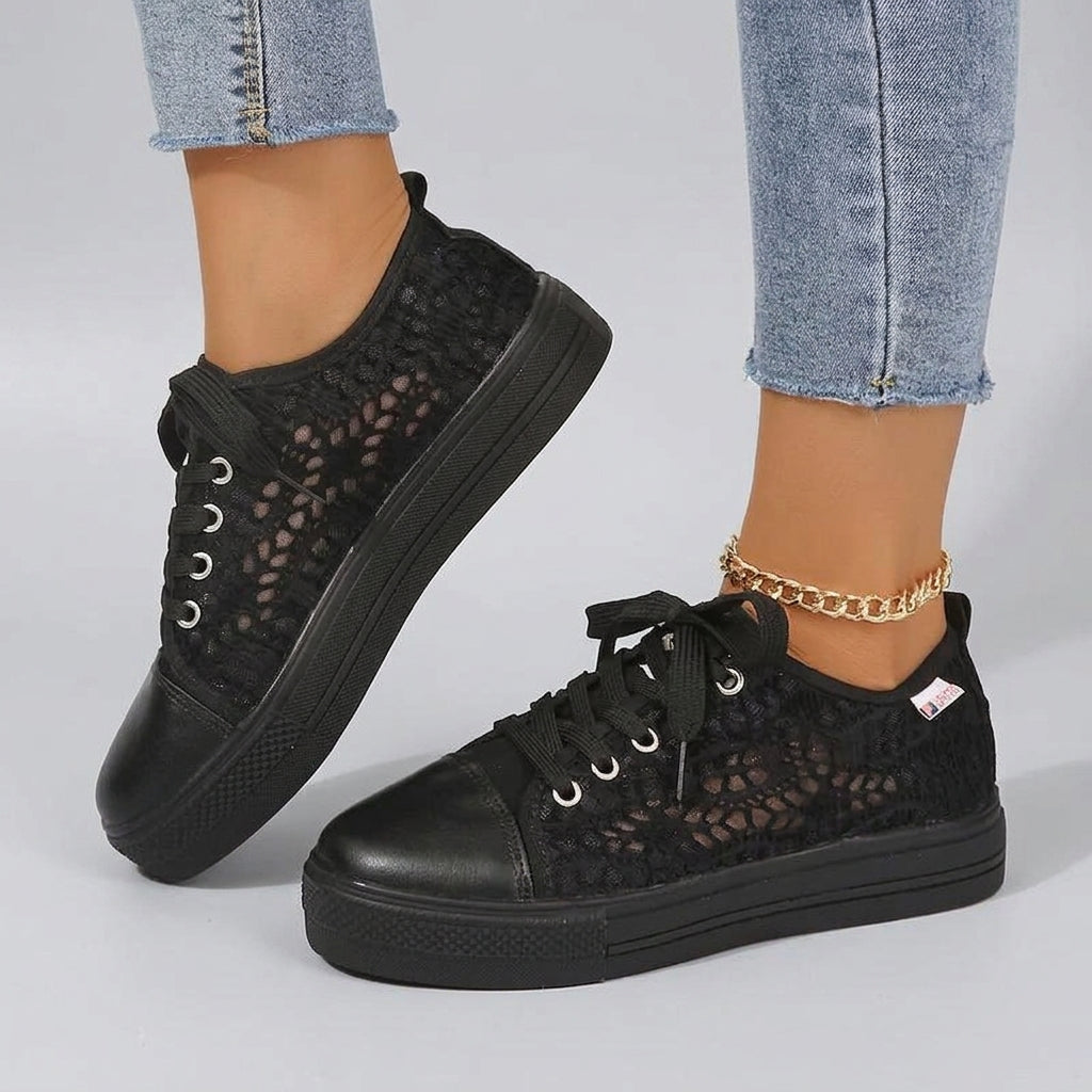 Aneta | Buty letnie damskie – Stylowe tenisówki na platformie z minimalistycznym designem
