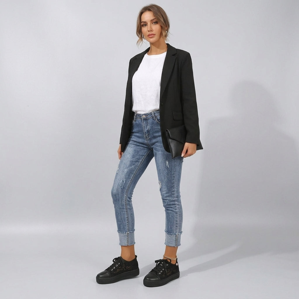 Aneta | Buty letnie damskie – Stylowe tenisówki na platformie z minimalistycznym designem