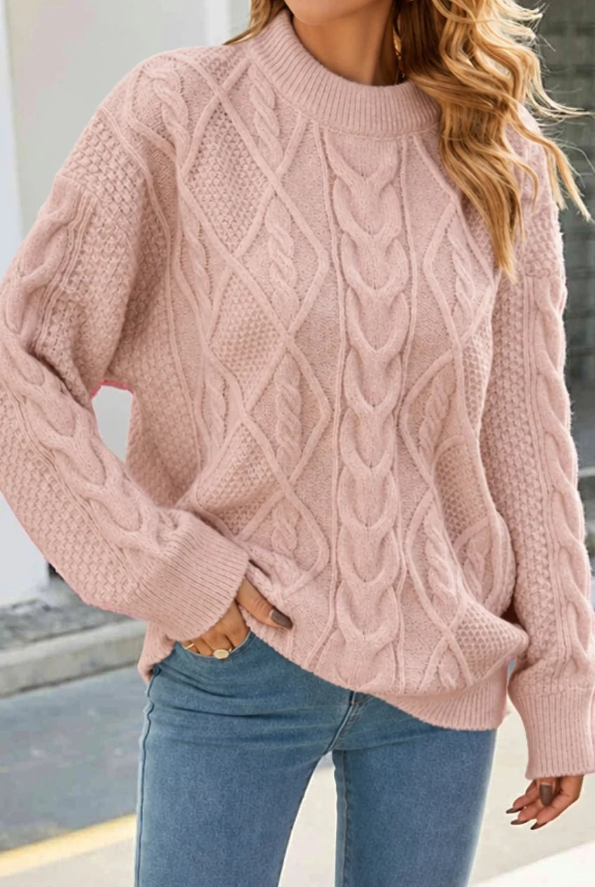 Damski Sweter Dzianinowy w Warkocze