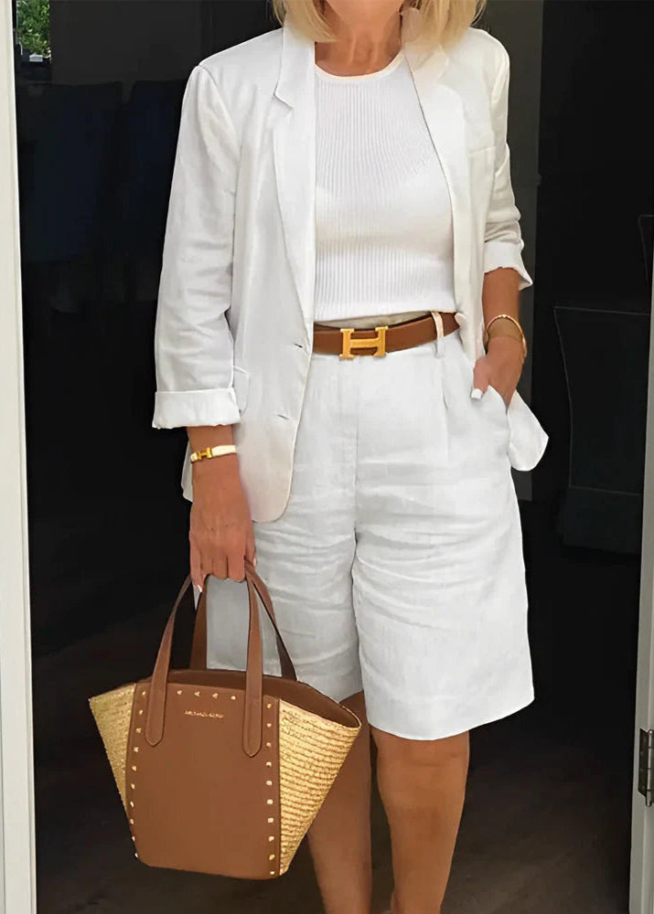 Katarzyna | Zestaw Damski – Elegancka Marynarka i Szorty do Kolan w Stylu Casual