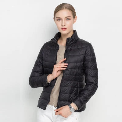Kurtka Pikowana | Kurtka Zimowa Damska - Elegancka Kurtka Puchowa z Kołnierzem i Zamkiem Błyskawicznym 2
