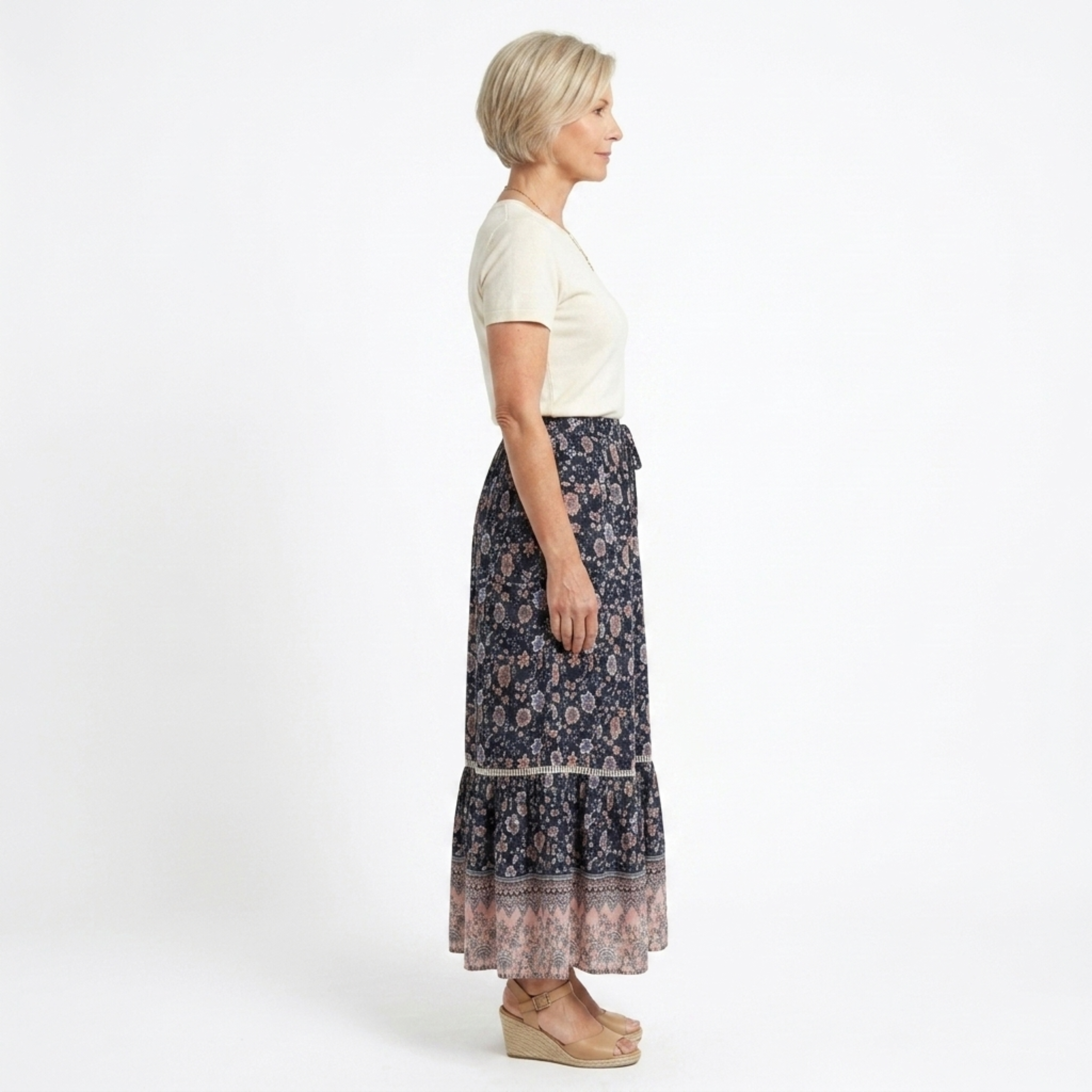 Wiesława | Spódnica maxi – Elegancka spódnica boho z wysokim stanem na lato