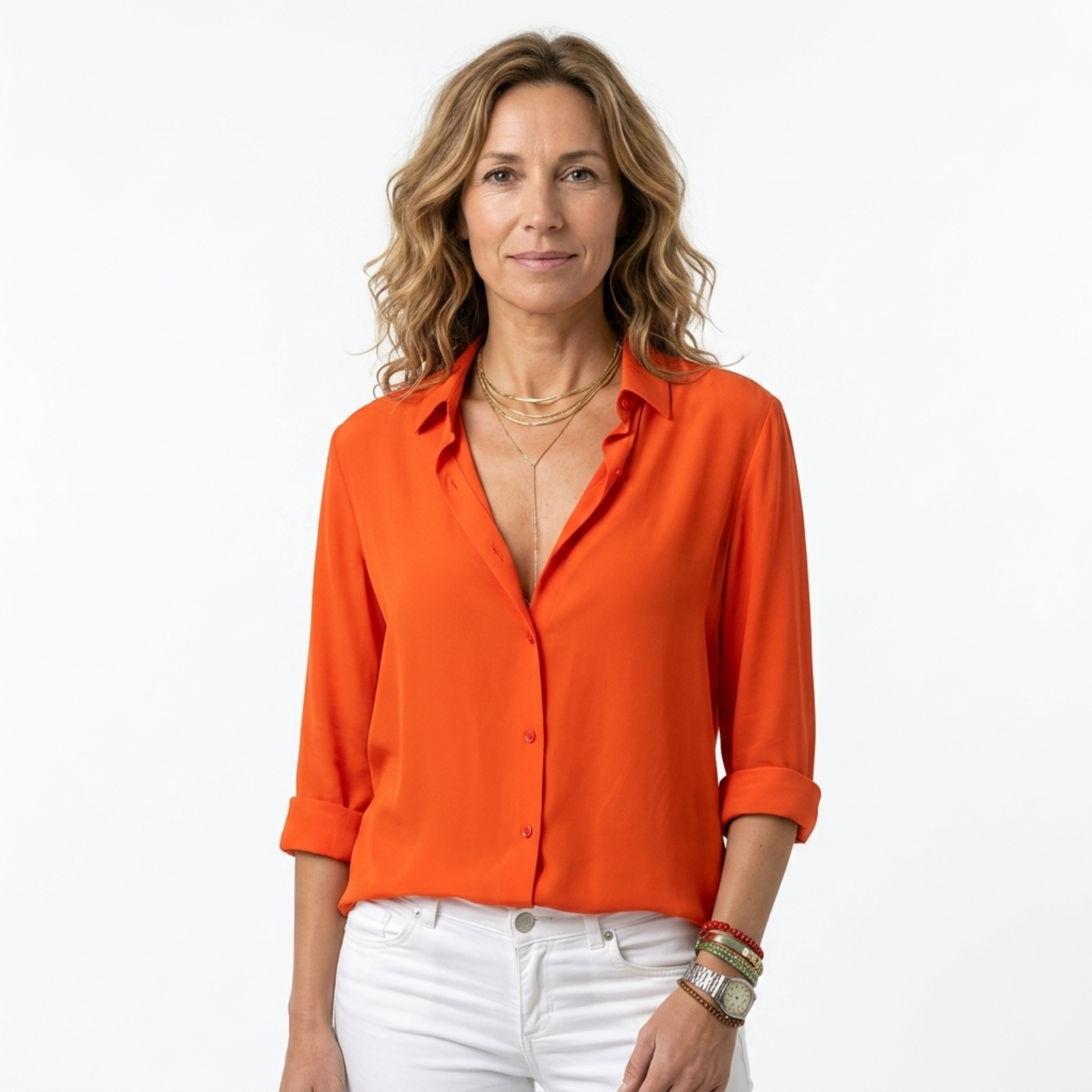 Bernadeta | Bluzka damska – Elegancka bluzka z długim rękawem z jedwabiu do biura i na wieczór