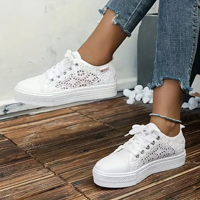 Aneta | Buty letnie damskie – Stylowe tenisówki na platformie z minimalistycznym designem