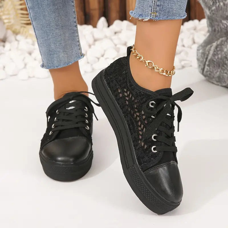 Aneta | Buty letnie damskie – Stylowe tenisówki na platformie z minimalistycznym designem