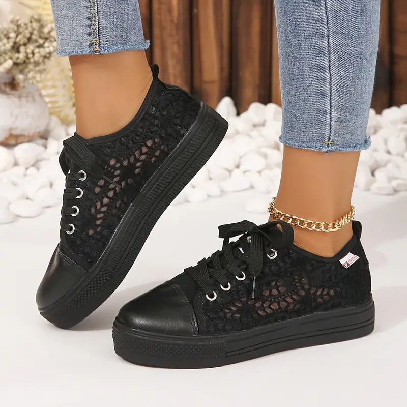 Aneta | Buty letnie damskie – Stylowe tenisówki na platformie z minimalistycznym designem