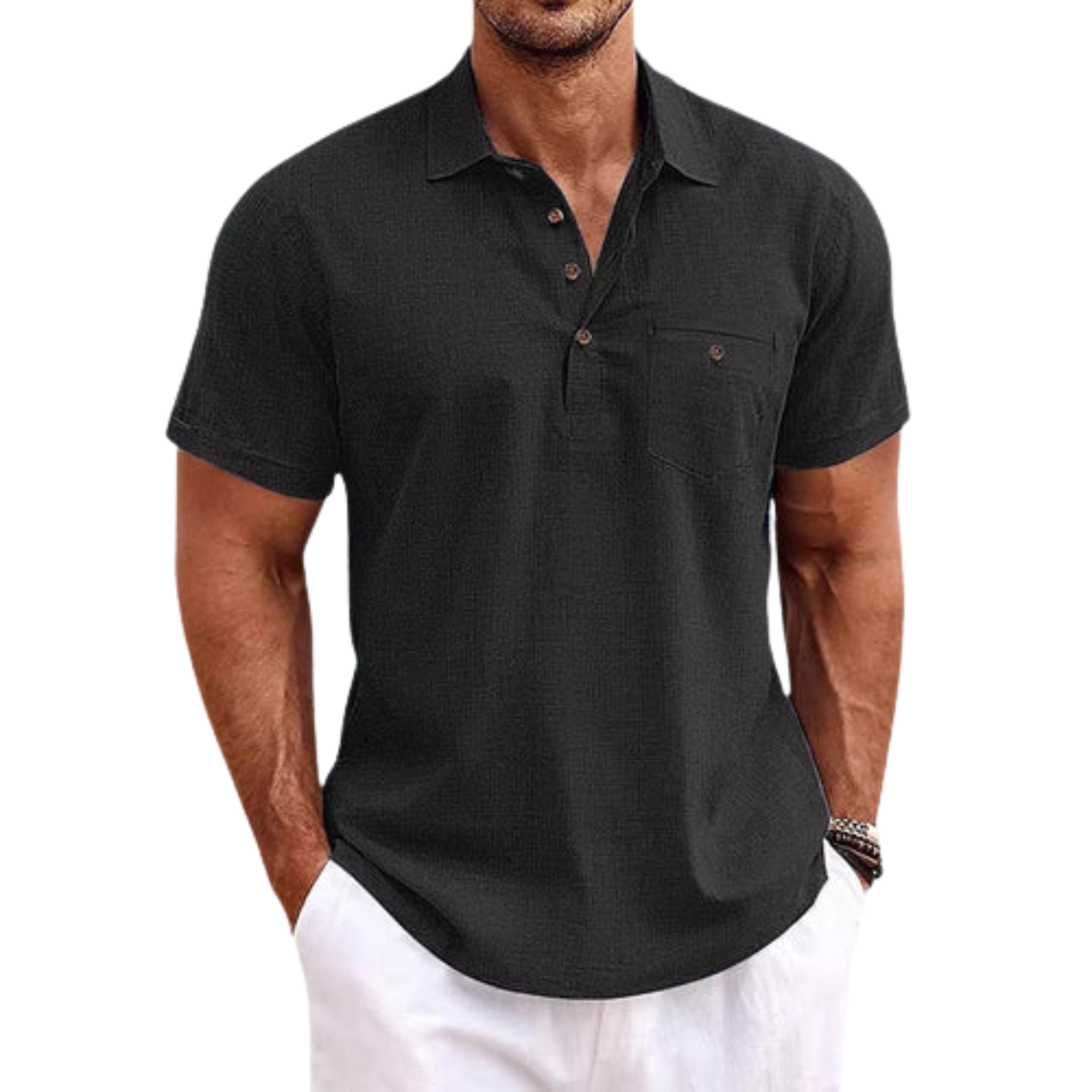 Ryszard | Męska koszulka polo – Elegancka koszulka slim fit z kieszenią na piersi