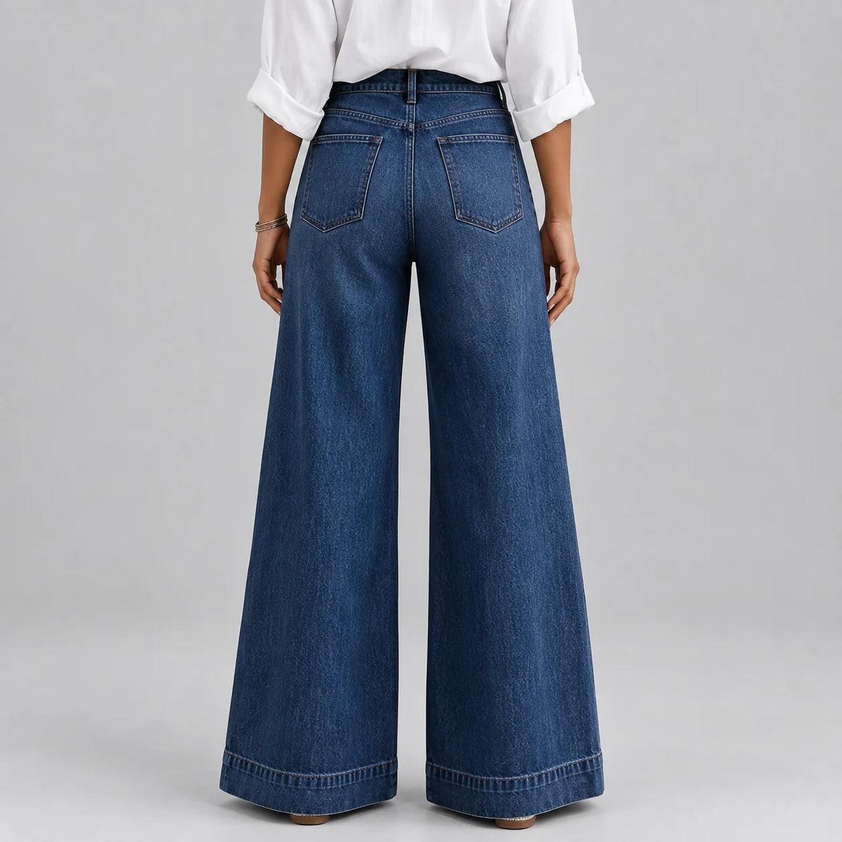 Montarello | Jeansy z Wysokim Stanem – Eleganckie Spodnie Jeansowe Damskie z Szerokimi Nogawkami 2