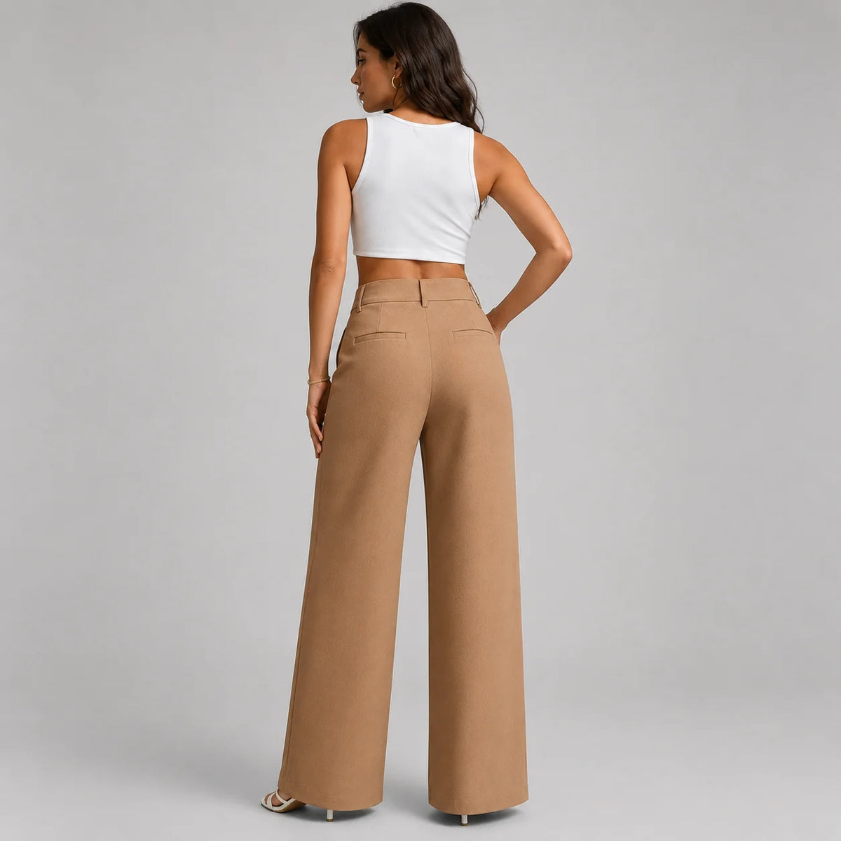 Montarello | Spodnie damskie – Eleganckie spodnie z szerokimi nogawkami i wysokim stanem 1
