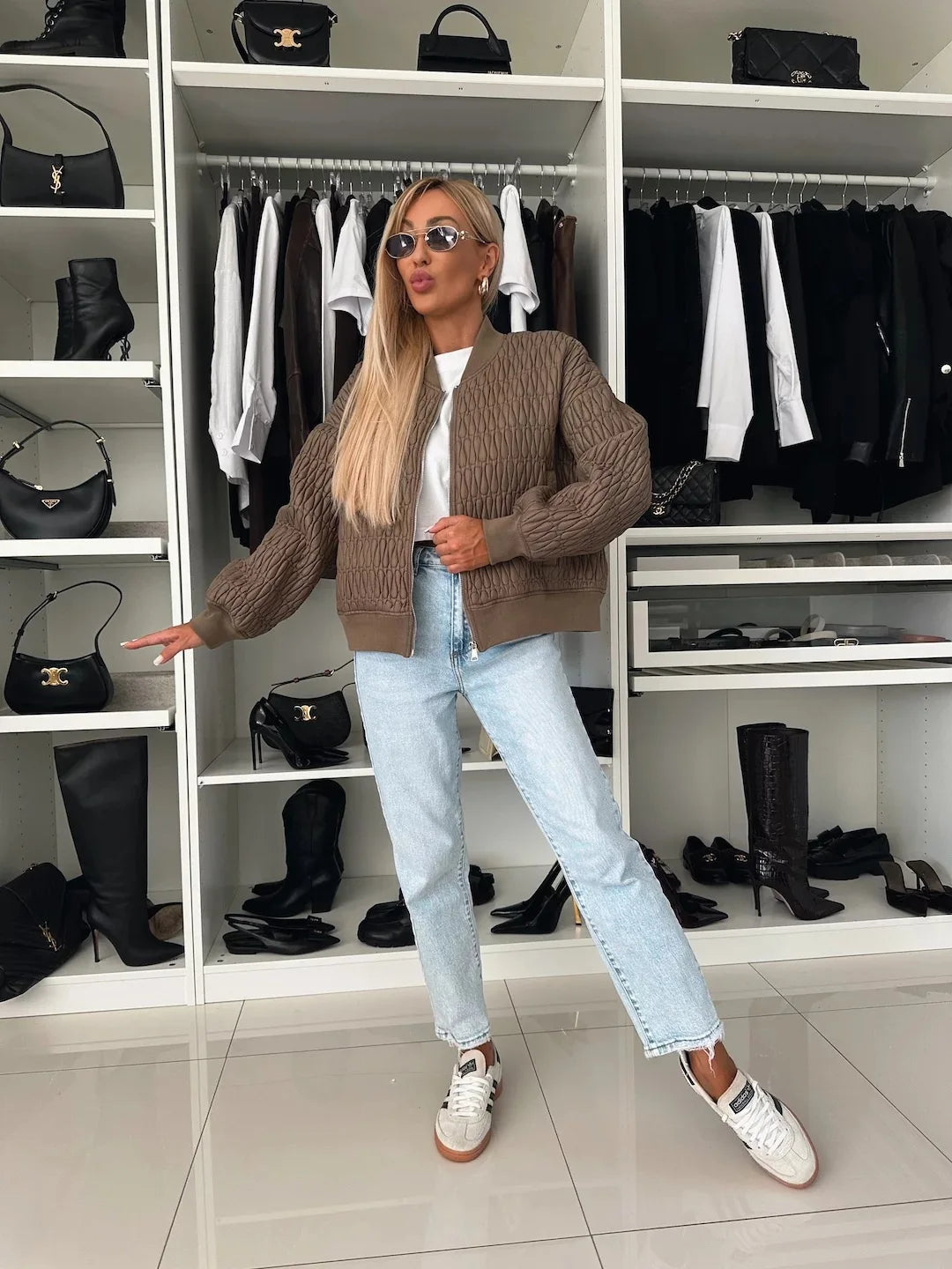 Karin | Damska Pikowana Bomberka z Zamkiem Błyskawicznym | Nowoczesny Styl i Komfort 7