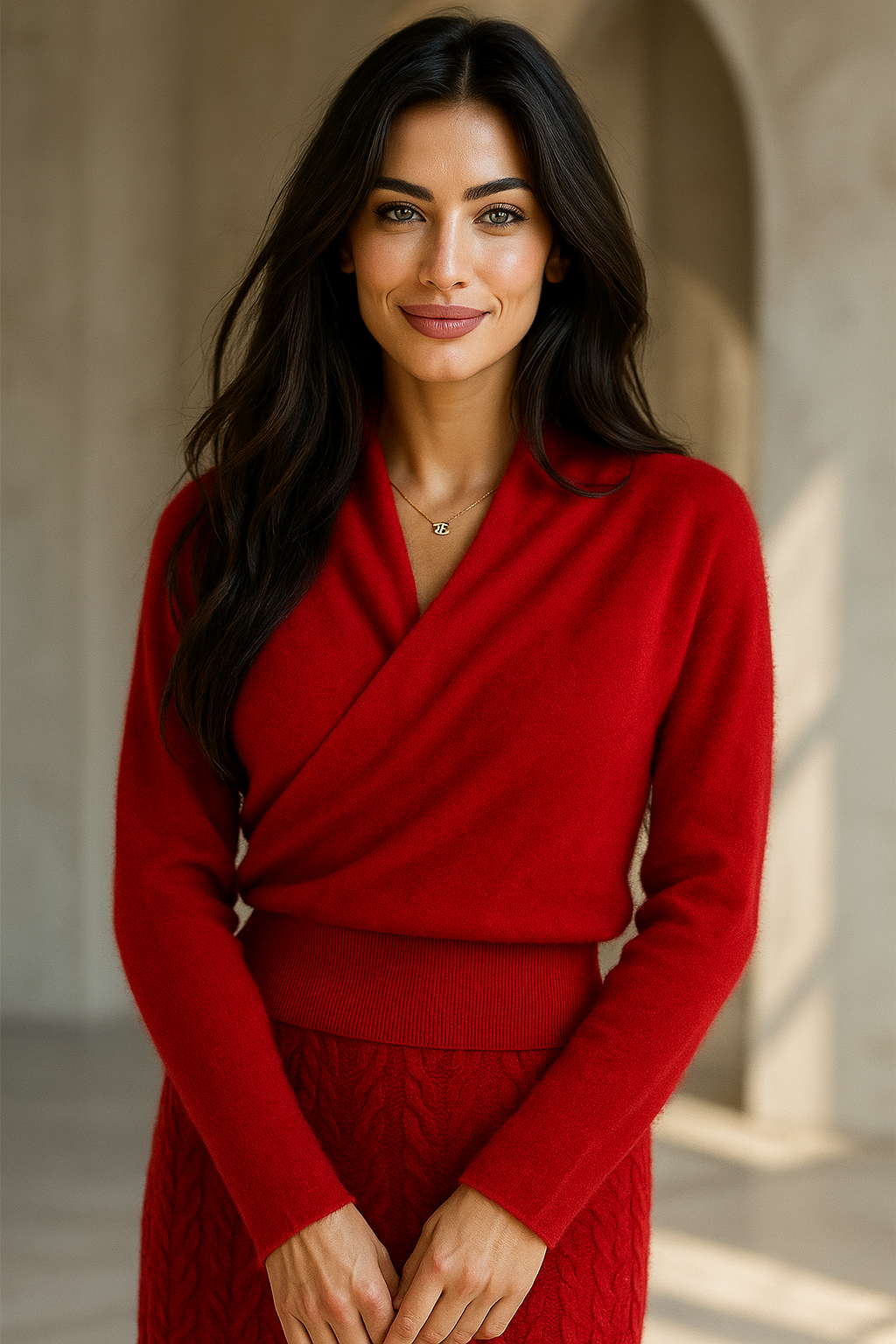 Elegancki Kaszmirowy Sweter Damski z Krzyżującym Się Kołnierzykiem | Niezrównana Miękkość i Komfort na Jesień/Zimę 6