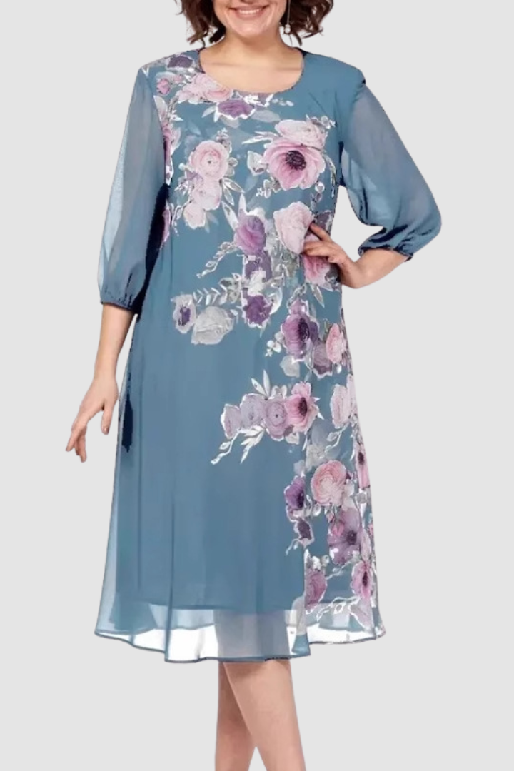 Barbara – Elegancka Sukienka w Kwiaty