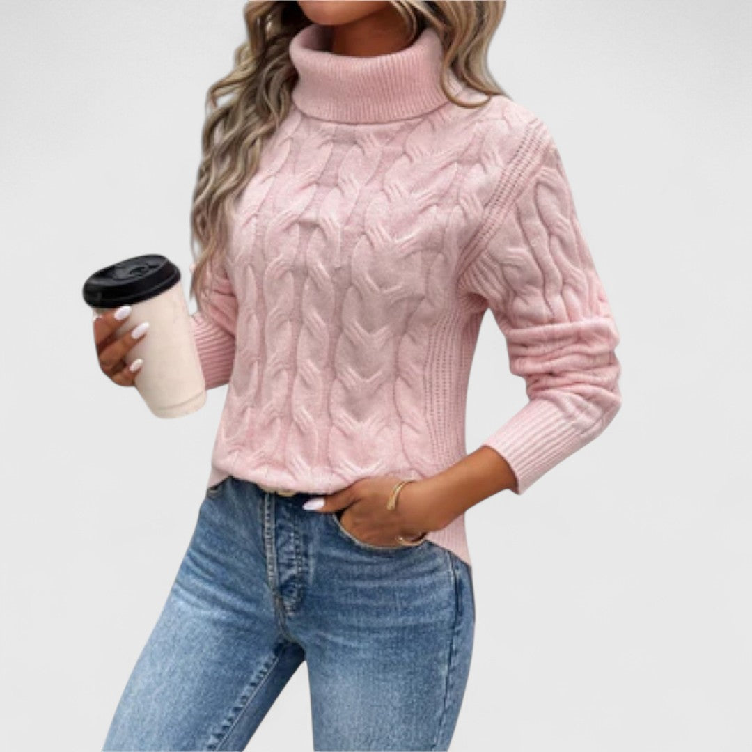 Amelia – Elegancki Sweter z Golfem w Dzianinie