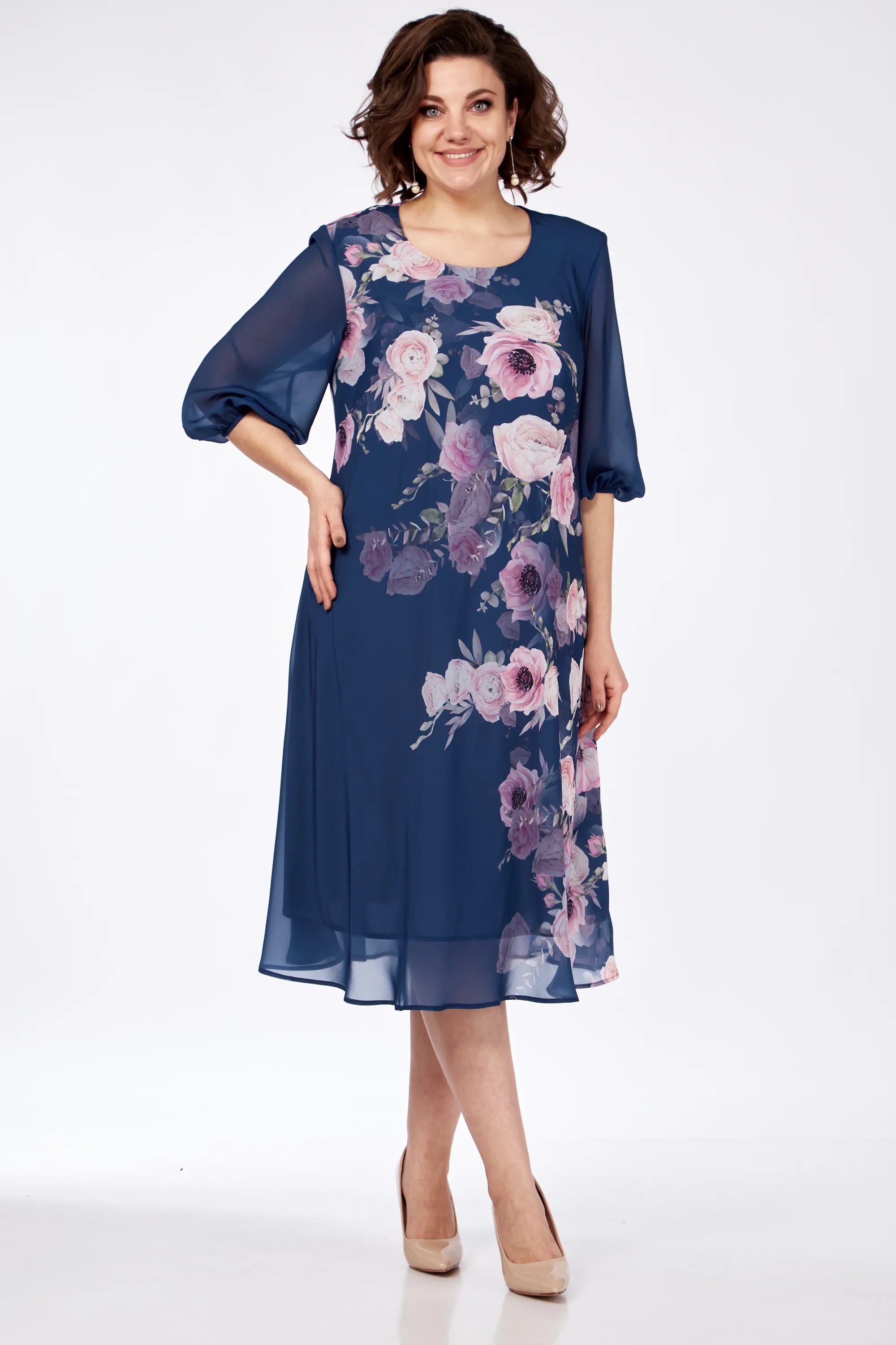 Barbara – Elegancka Sukienka w Kwiaty
