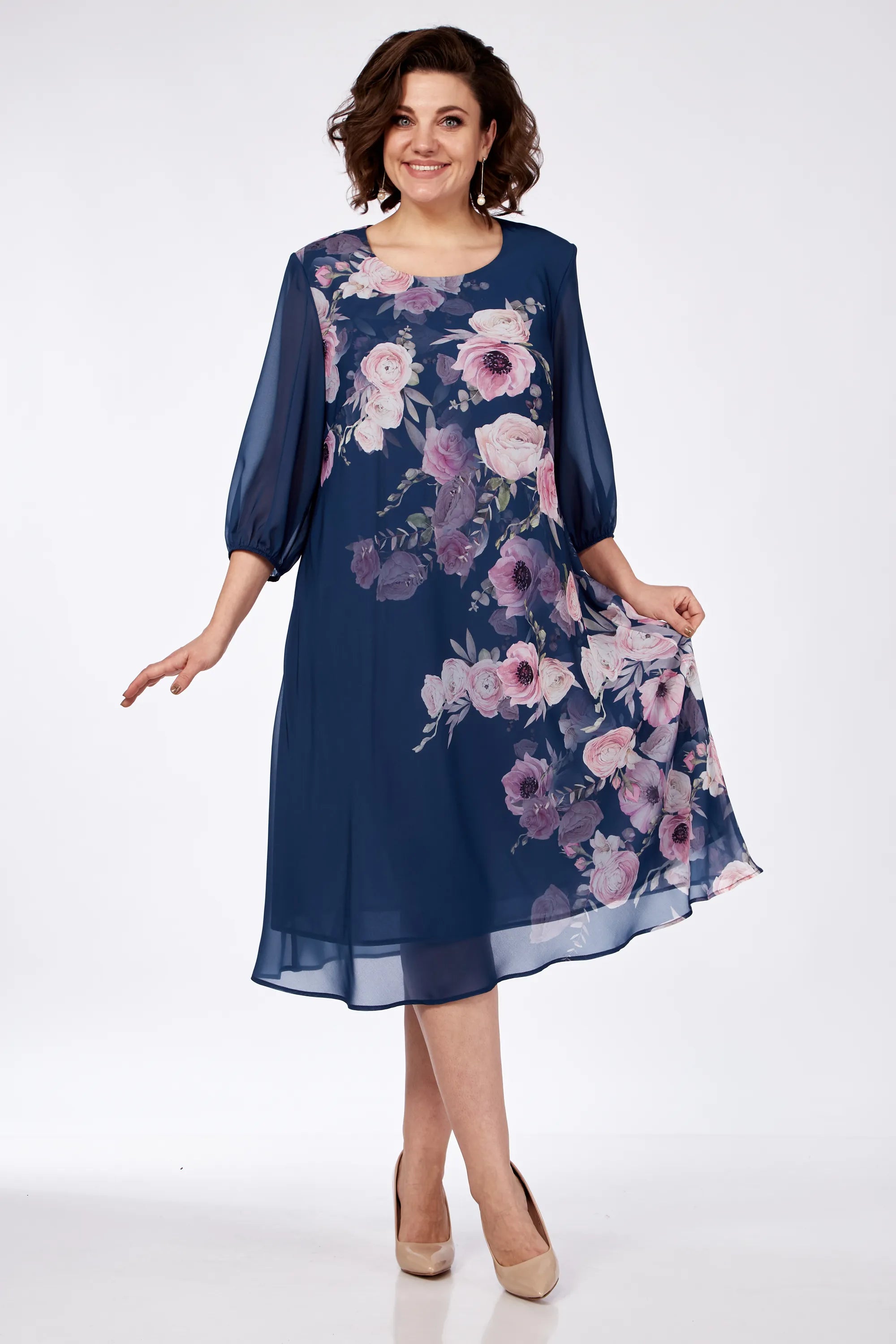 Barbara – Elegancka Sukienka w Kwiaty