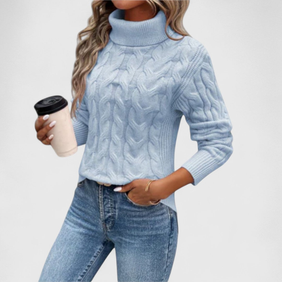 Amelia – Elegancki Sweter z Golfem w Dzianinie