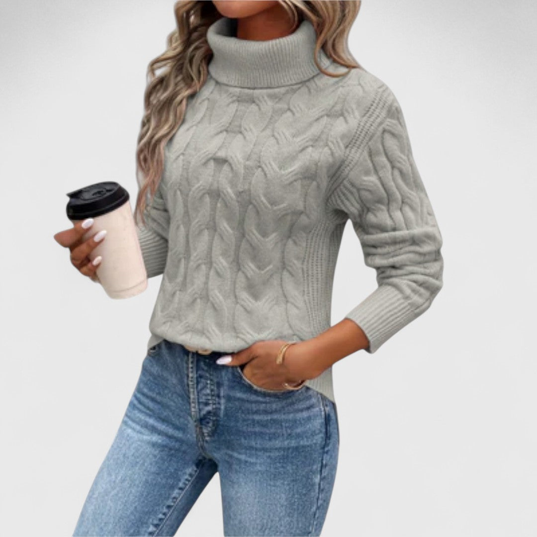 Amelia – Elegancki Sweter z Golfem w Dzianinie