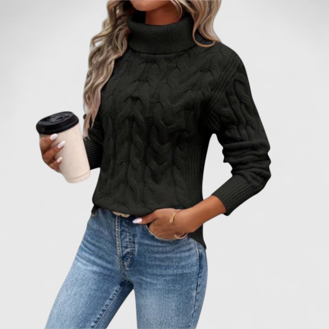 Amelia – Elegancki Sweter z Golfem w Dzianinie