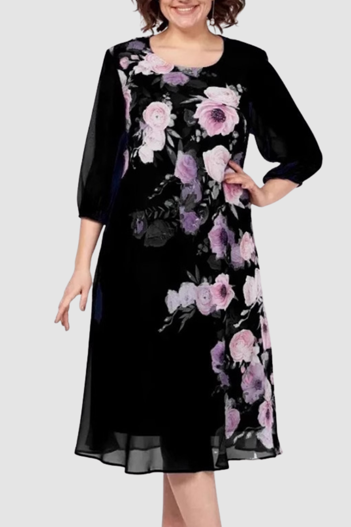 Barbara – Elegancka Sukienka w Kwiaty