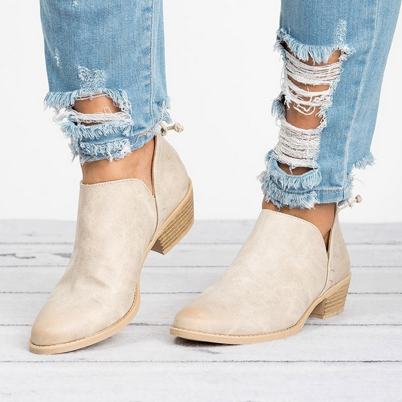 Aimee | Botki Damskie na Obcasie Klockowym – Eleganckie Czarne Buty do Kostki 0