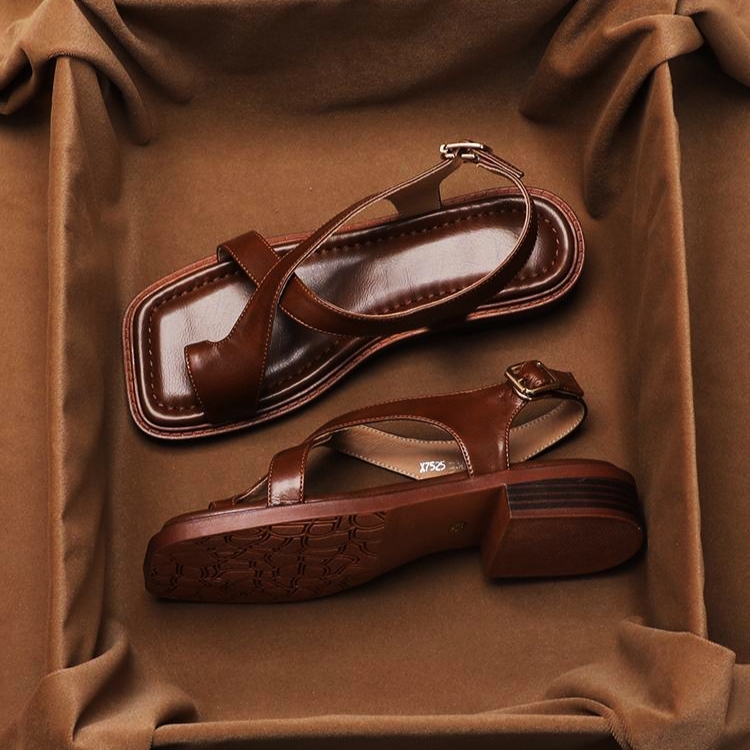 Bella Moda | Sandały Damskie Krzyżowe – Eleganckie Sandały na Co Dzień z Włoskiej Skóry 7