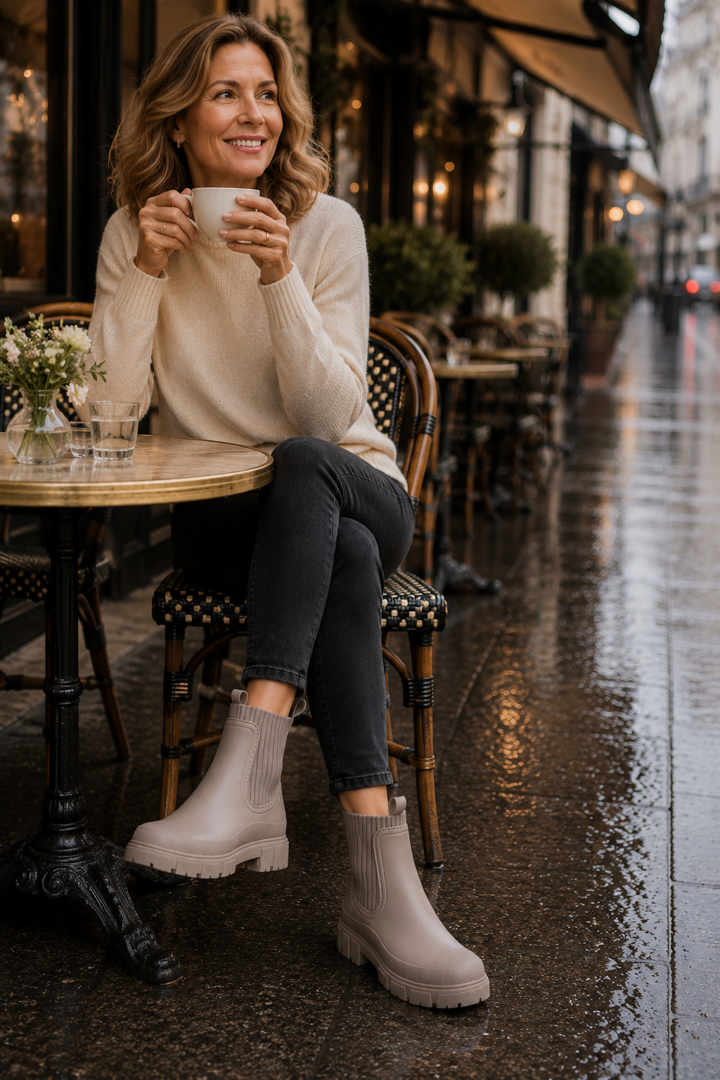 Rainy | Wodoodporne Kalosze Damskie Sztyblety na Grubej Podeszwie
