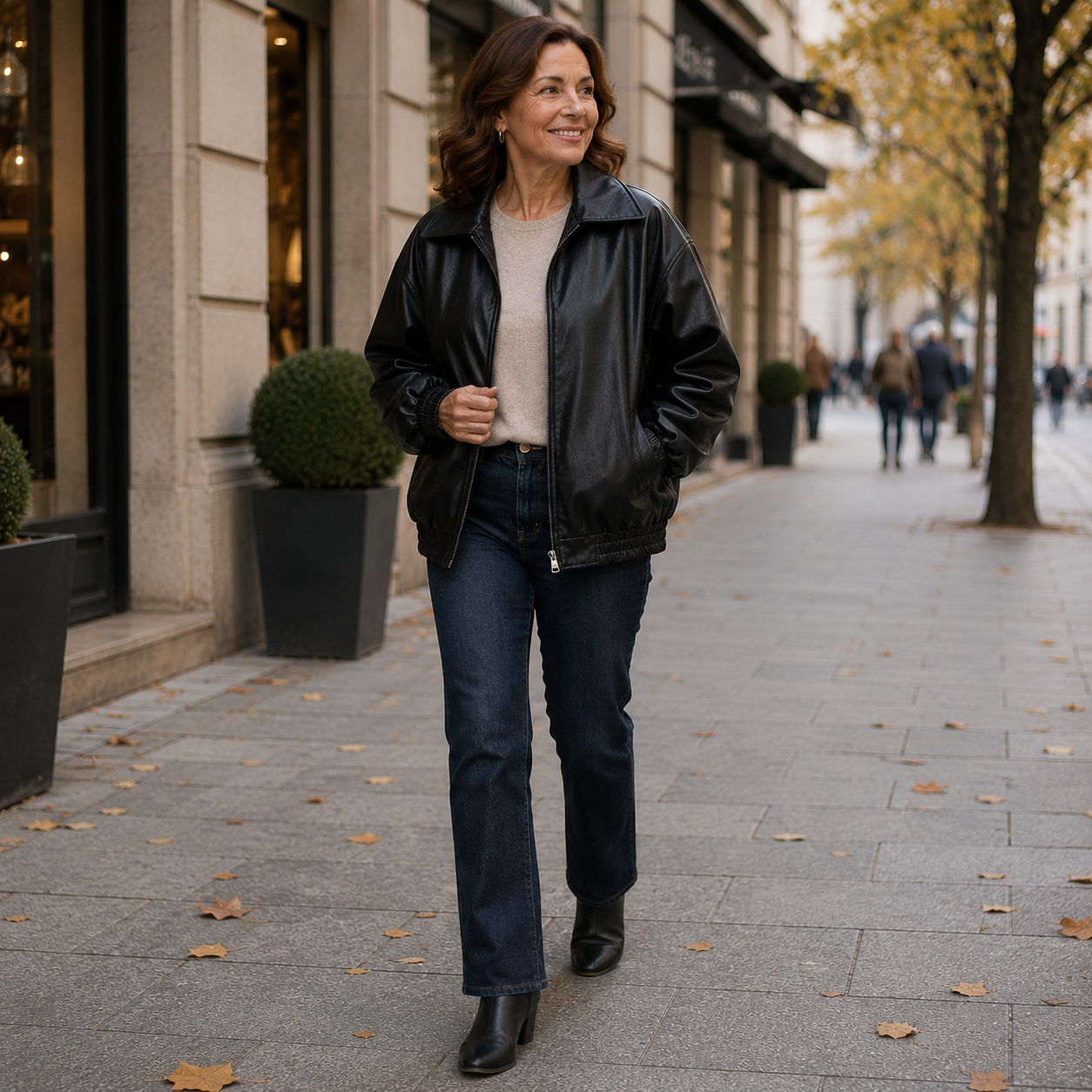 Zara – Damska Kurtka Skórzana Oversize typu Bomber