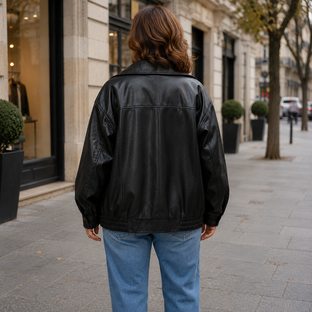 Zara – Damska Kurtka Skórzana Oversize typu Bomber