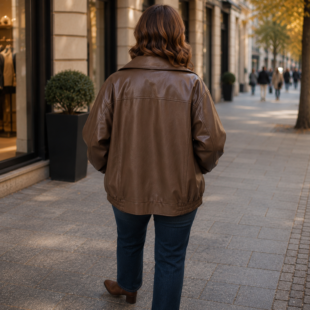 Zara – Damska Kurtka Skórzana Oversize typu Bomber