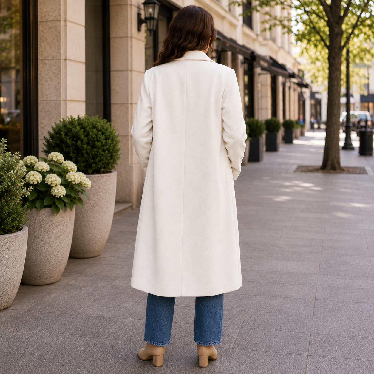 Stella – Elegancki Płaszcz Wełniany Maxi